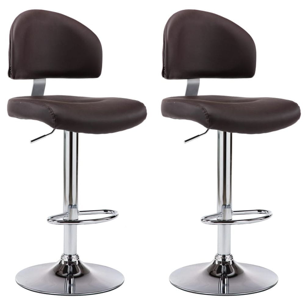Vidaxl Barové stoličky 2 ks hnedé umelá koža